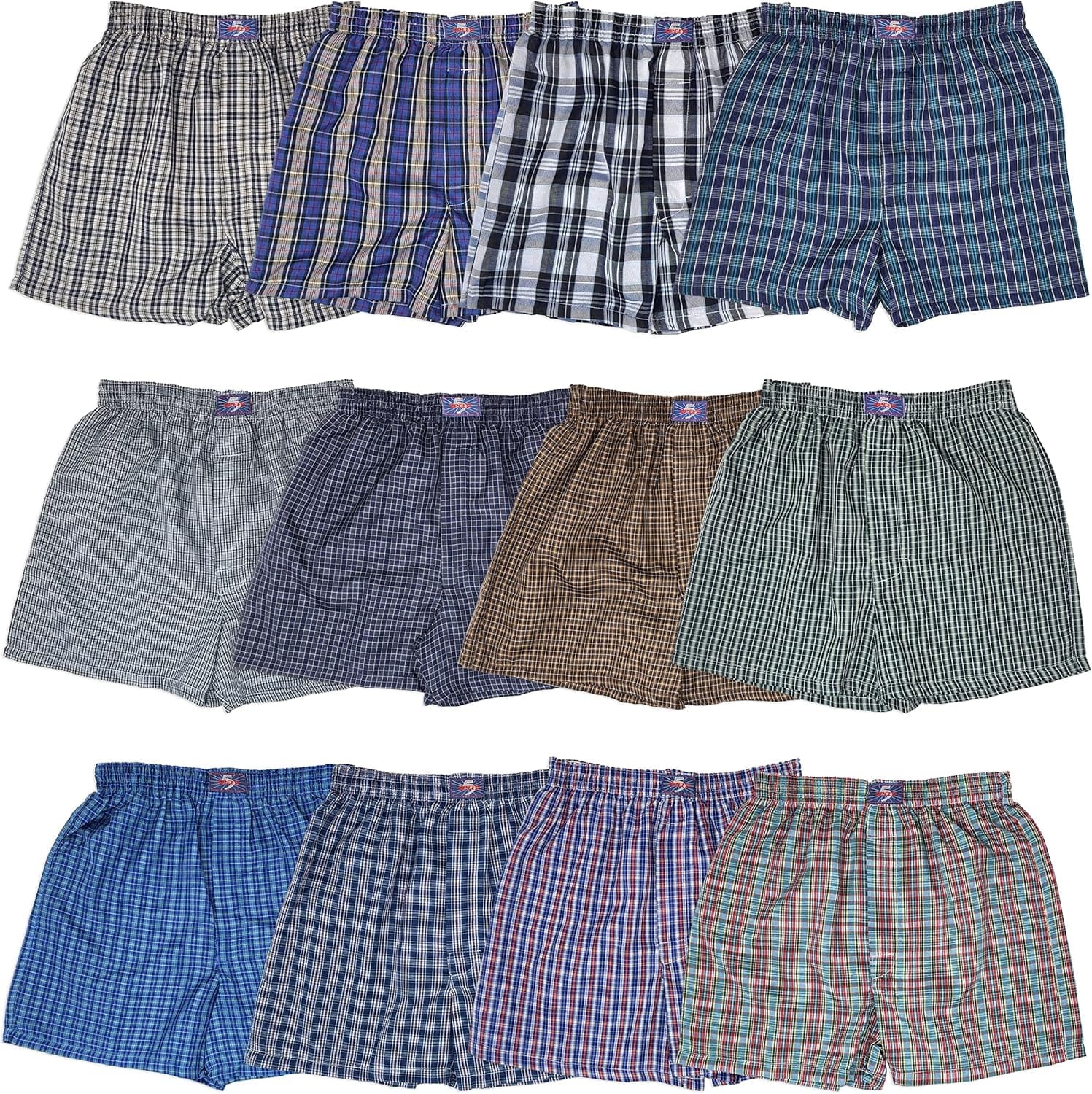 Andrew Scott 5 Speed Boys' Woven Plaid Tartan Boxer - Multi Packs