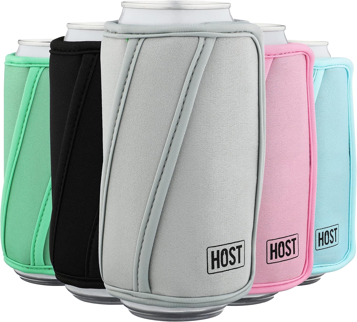HOST Insta-Chill Slim Can Cooler Flexible Freezable Gel And Ice Pack For 12oz Slim Cans, Gray
