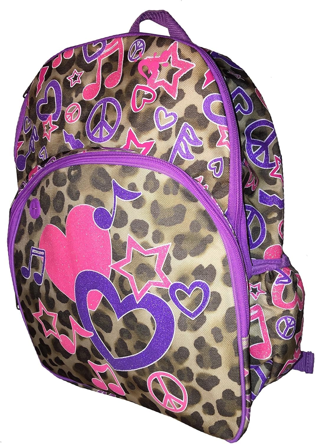 Brand New With Tags Girls Justice Backpack BookBag Tote Messenger Purple With Stars