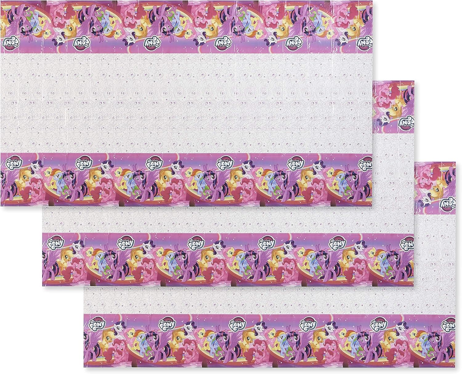 American Greetings My Little Pony Party Supplies, Plastic Table Covers (3-Count)