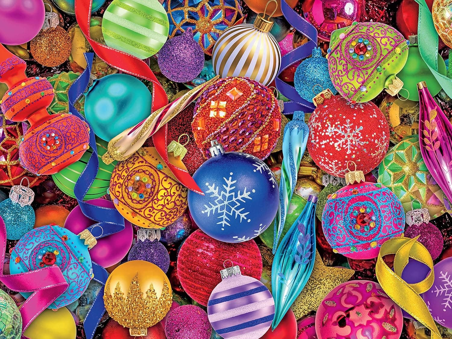 Ceaco - Merry & Bright - Christmas Ornaments - 550 Piece Jigsaw Puzzle