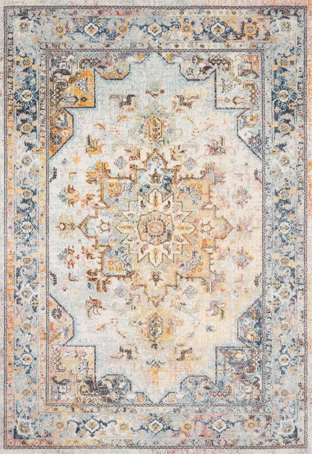 Loloi CLARA Area Rug, 5'-3" x 7'-7", Mist/Multi