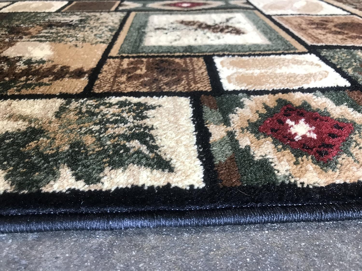Cabin Style Door Mat Area Rug Rustic Western Country Bear Elk Deer Wildlife Lodge Native Design 386 (2 Feet X 3 Feet 2 Inch)
