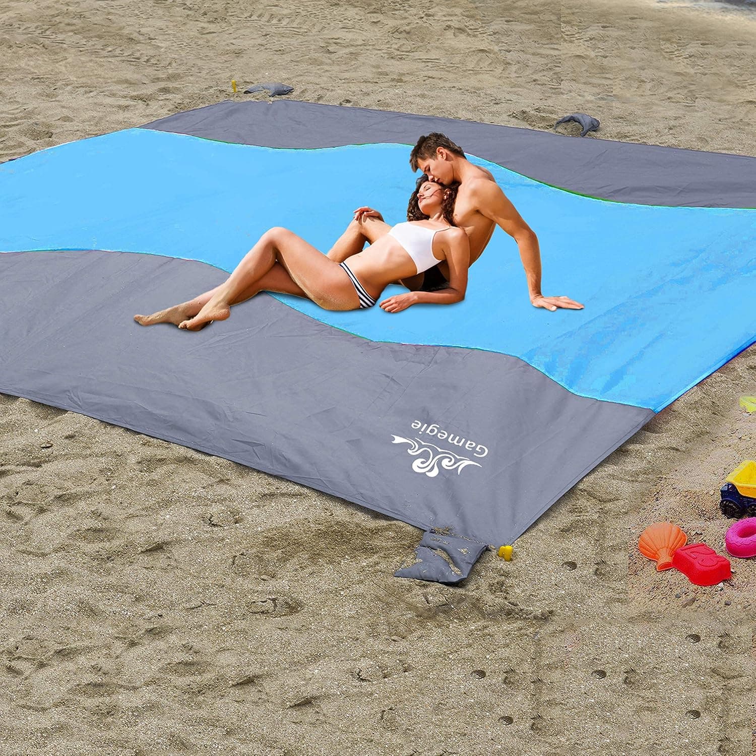 Sand Proof Beach Blanket, Large Sand Free Beach Mat Oversized Waterproof Outdoor Sandless Mat for Travel,Camping,Hiking and Music Festivals,Compact and Lightweight Sand Blanket …