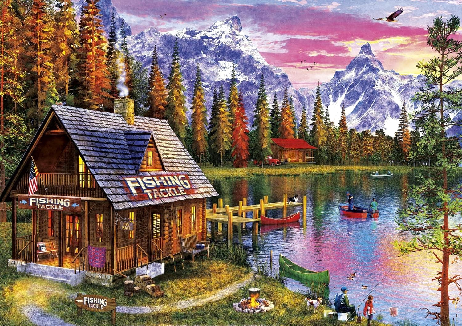 Buffalo Games - The Fishing Hut - 300 Large Piece Jigsaw Puzzle