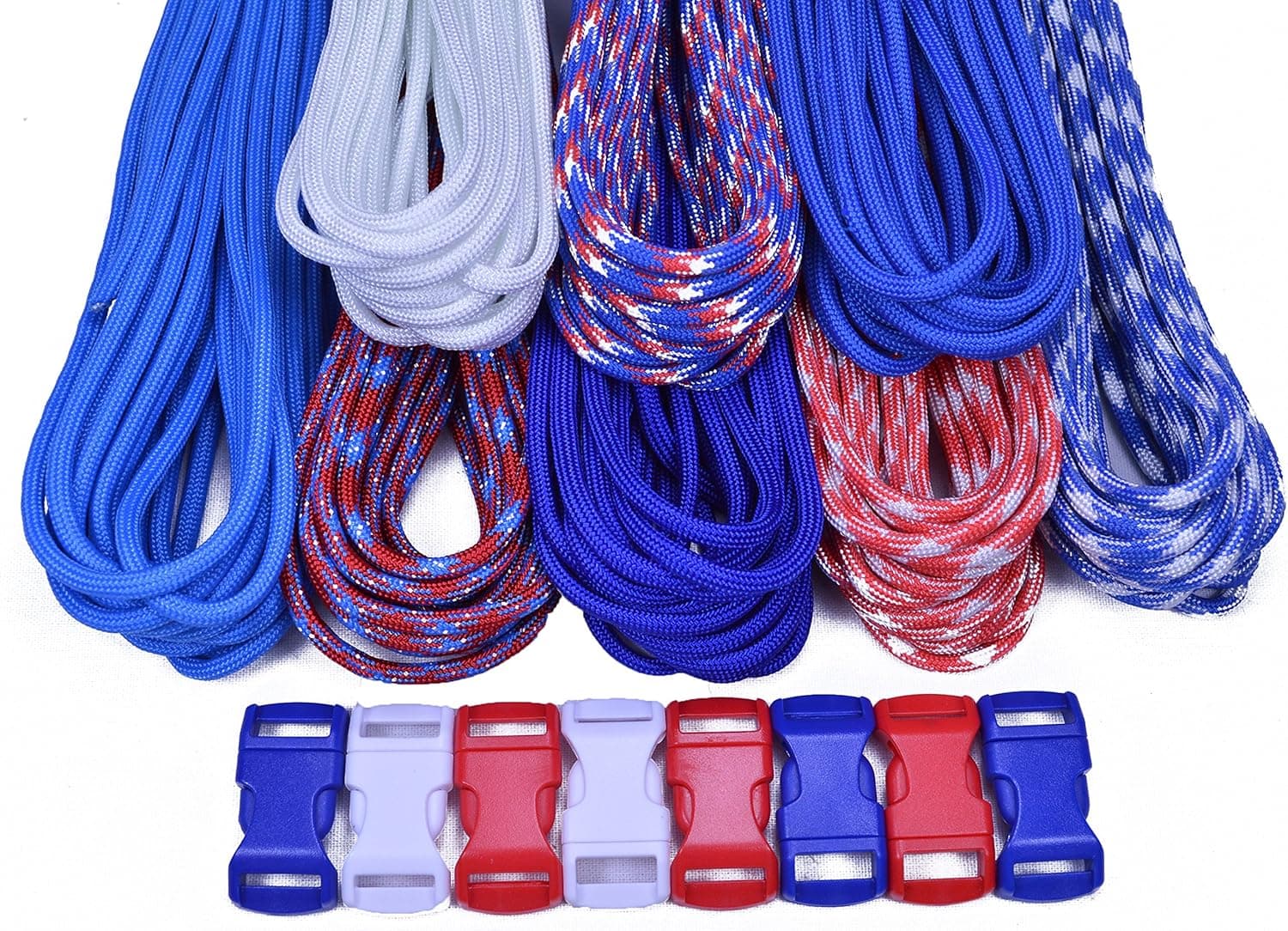 Paracord Starter Kits - 550 Cord - 25 Foot Bundles with Matching Buckles - 40+ Colors