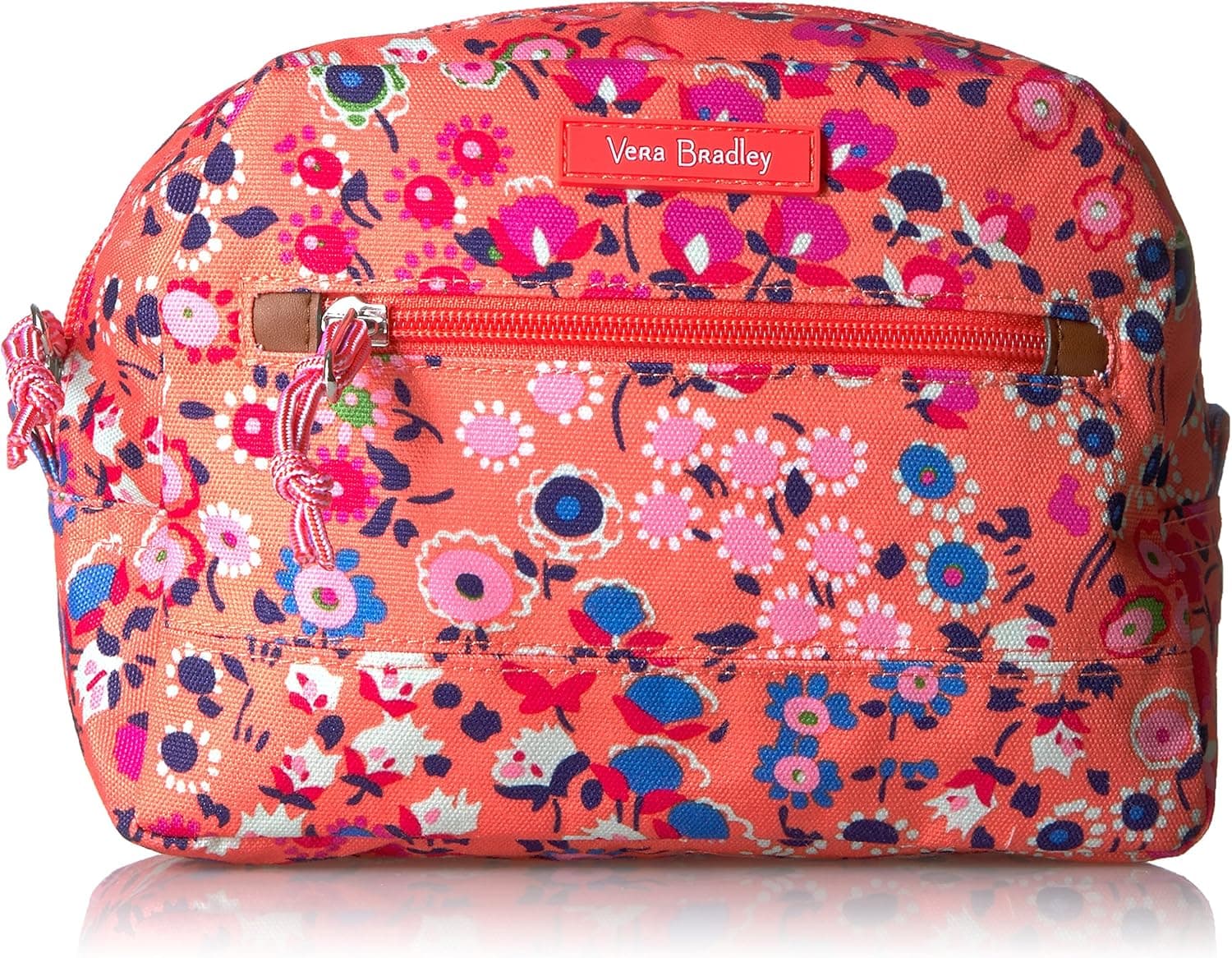 Vera Bradley Women's Organizer Lighten Up Medium Cosmetic Makeup Bag, Rain Forest, One Size