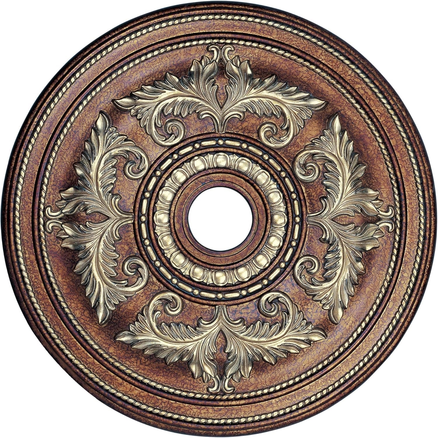 Livex Lighting 8210-64 Ceiling Medallion in Palacial Bronze with Gilded Accents