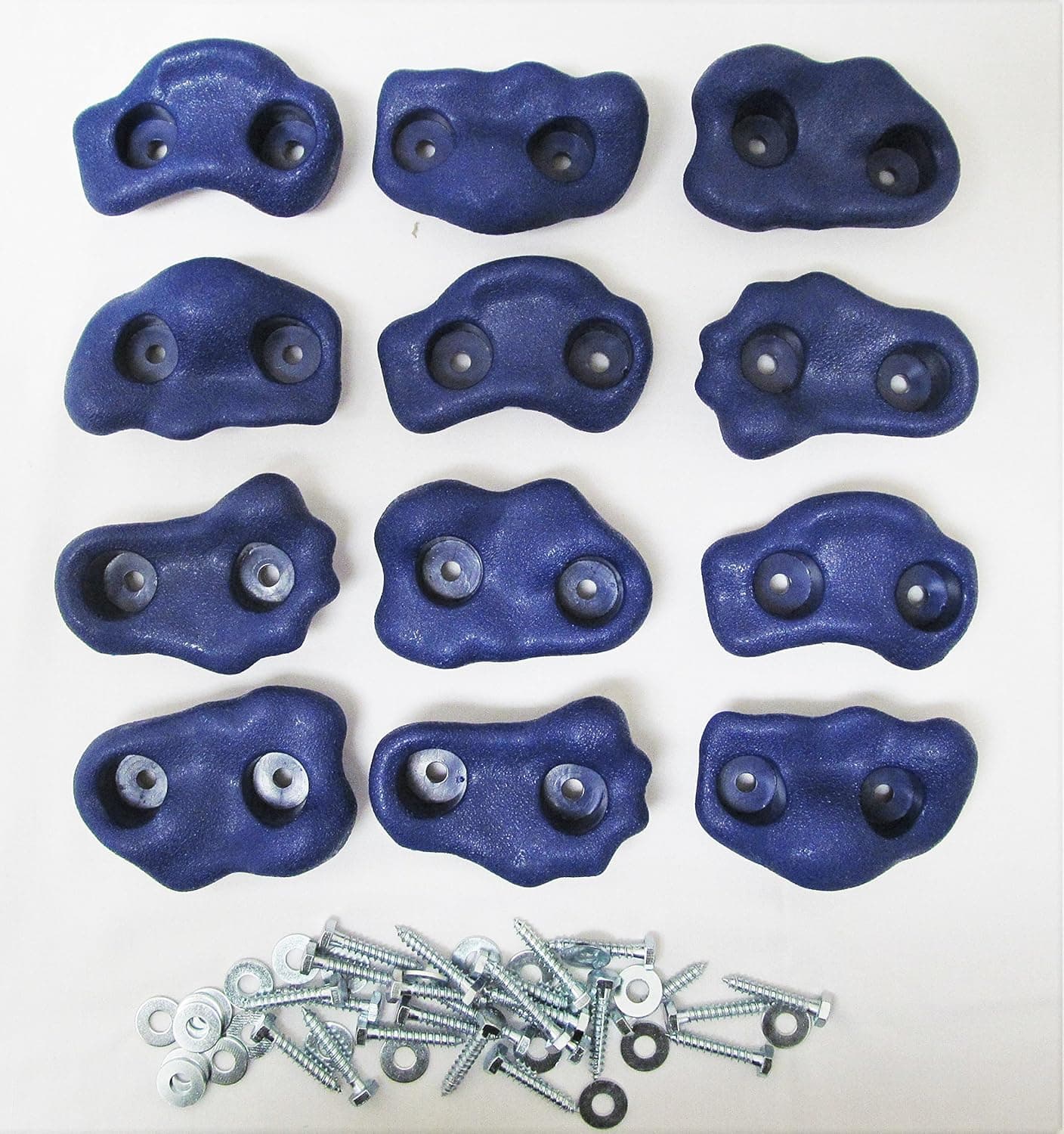Shed Windows and More Rock Holds, Small Textured Climbing Rock Holds Set of 12 with Hardware Blue
