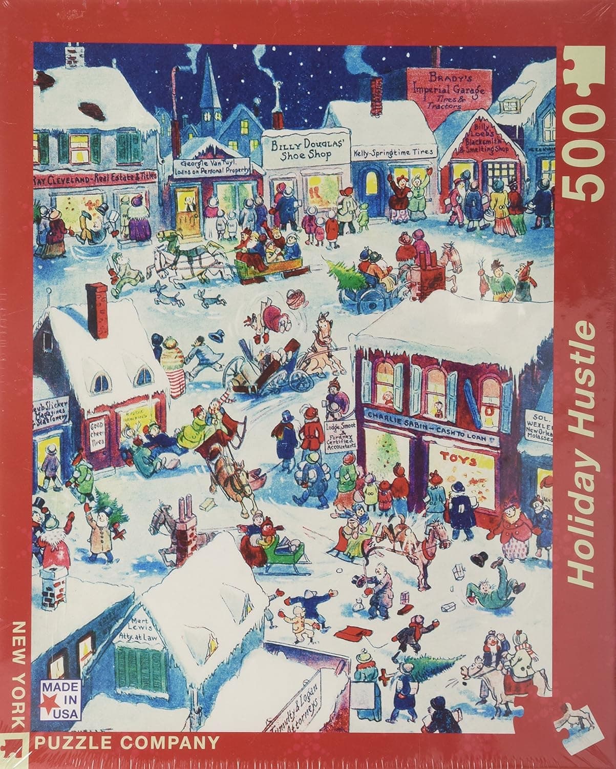 New York Puzzle Company - The Holiday Hustle - 500 Piece Jigsaw Puzzle
