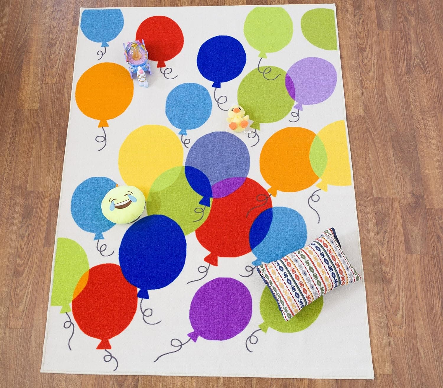 Kids Ballon Non-Slip (Non-Skid) Area Rug 5' X 7' Multi