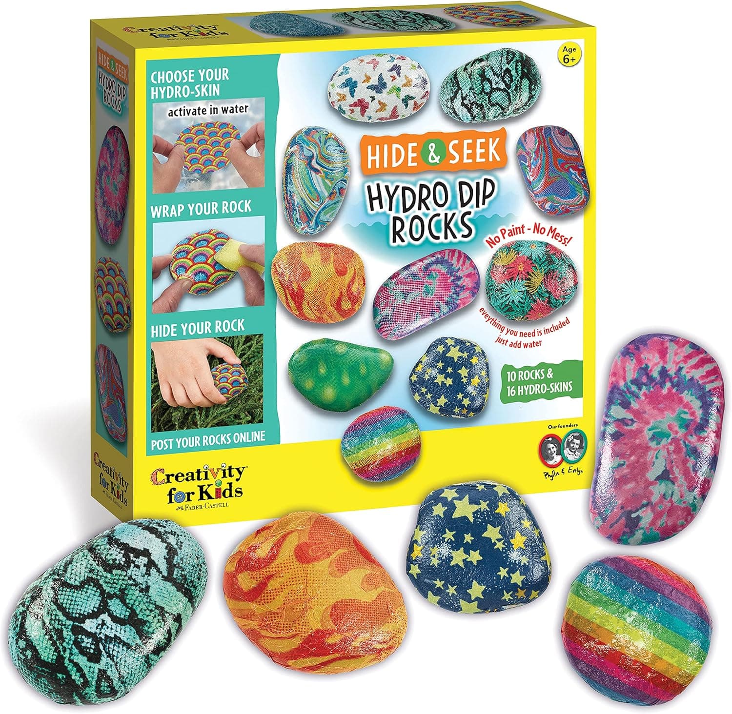 Creativity for Kids Hide and Seek Hydro Dip Rock Painting Kit - Arts and Crafts for Kids Activities, Small