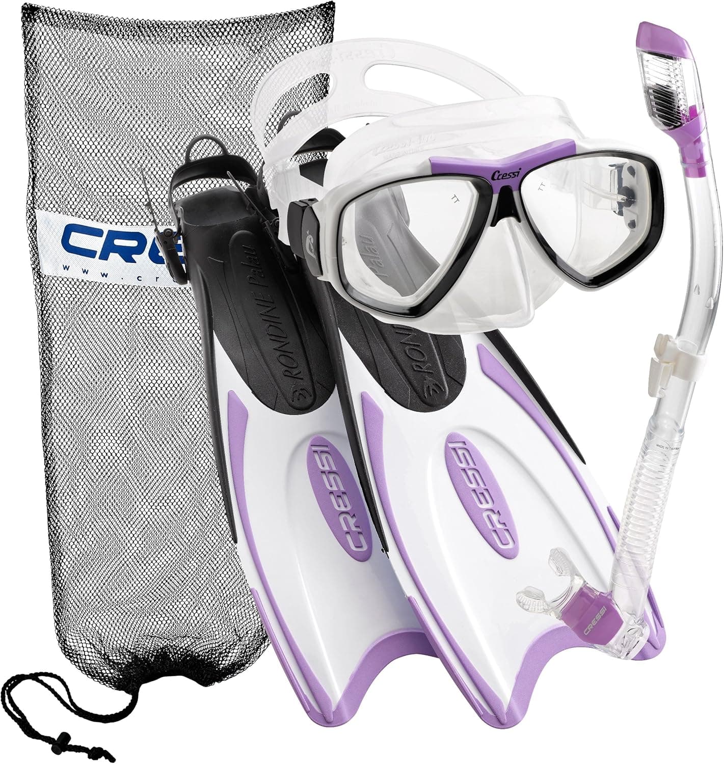 Cressi Palau Long Fins, Lilac, M/L | (Men's 7-10) (Women's 8-11)