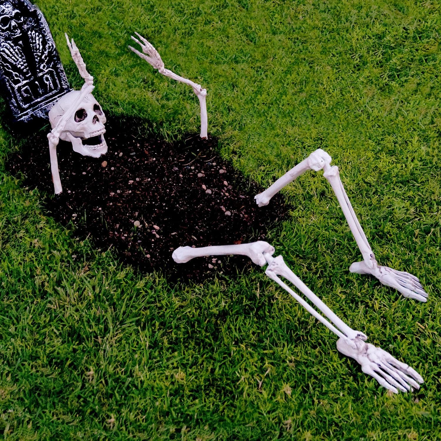 Skeleton Stakes for Outdoor Yard Halloween Decorations - Life-Sized Groundbreaker Skeleton in Front Lawn Garden