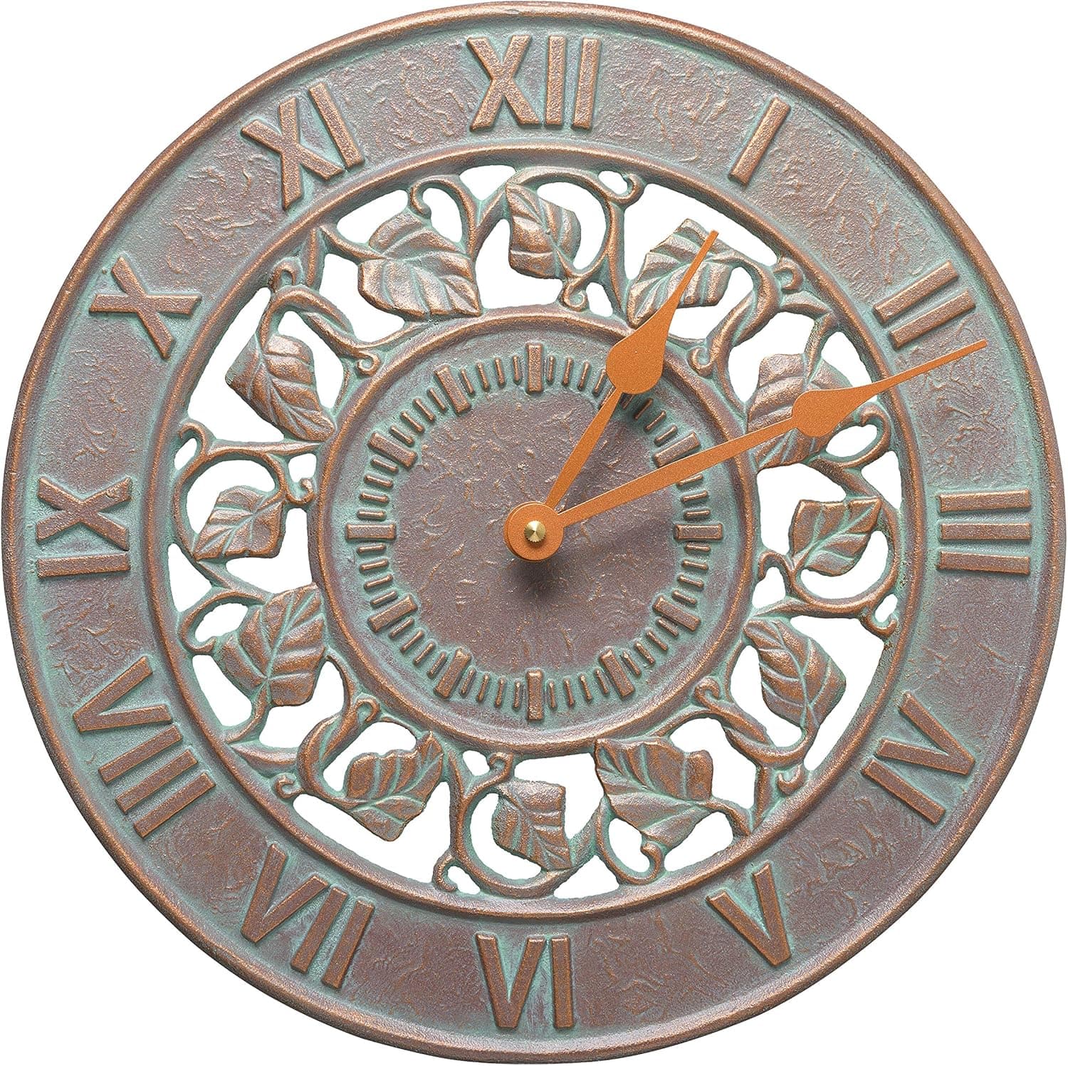 Whitehall 01281 Ivy Silhouette Clock, Copper Verdigris
