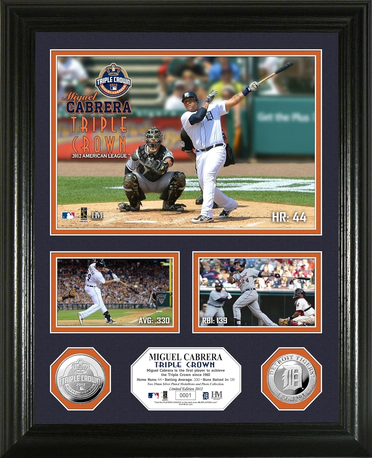 MLB Detroit Tigers Miguel Cabrera Triple Crown Silver Coin Photomint