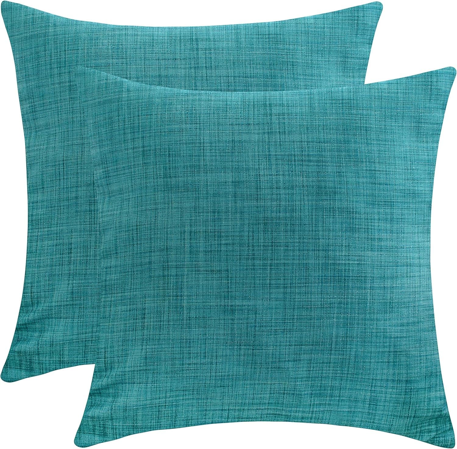 The White Petals Teal Throw Pillow Cover - (18x18 inch) | Decorative, Washable Cushion Covers for Couch, Sofa, Bedroom, Living Room - Pack of 2