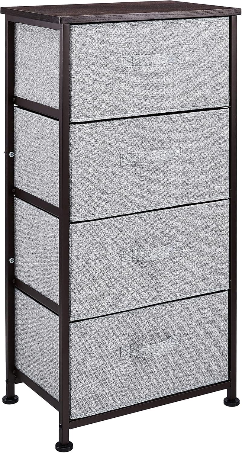 Amazon Basics Fabric 4-Drawer Storage Organizer Unit for Closet, Bronze