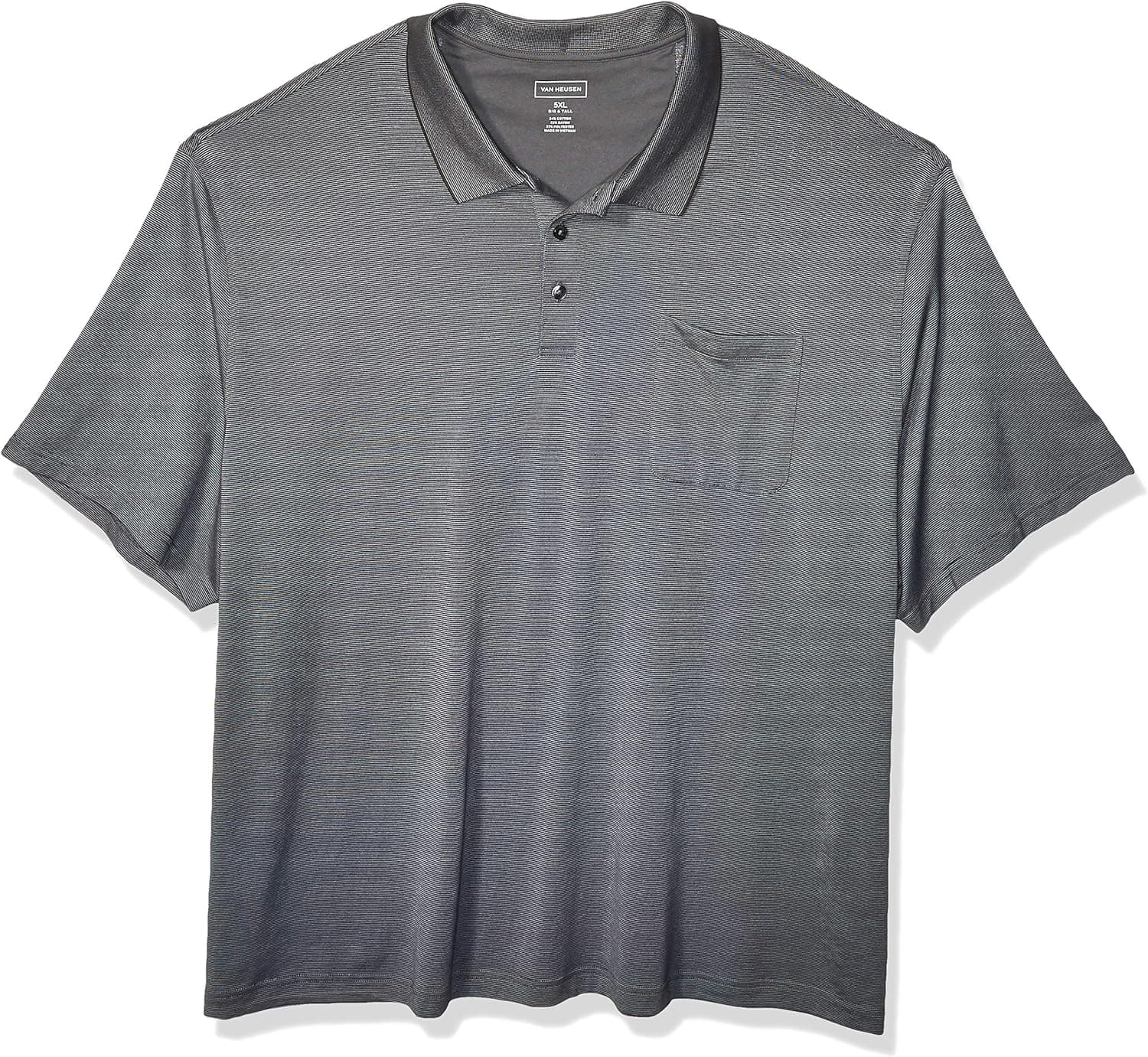 Van Heusen Men's Big and Tall Short Sleeve Jacquard Stripe Polo Shirt
