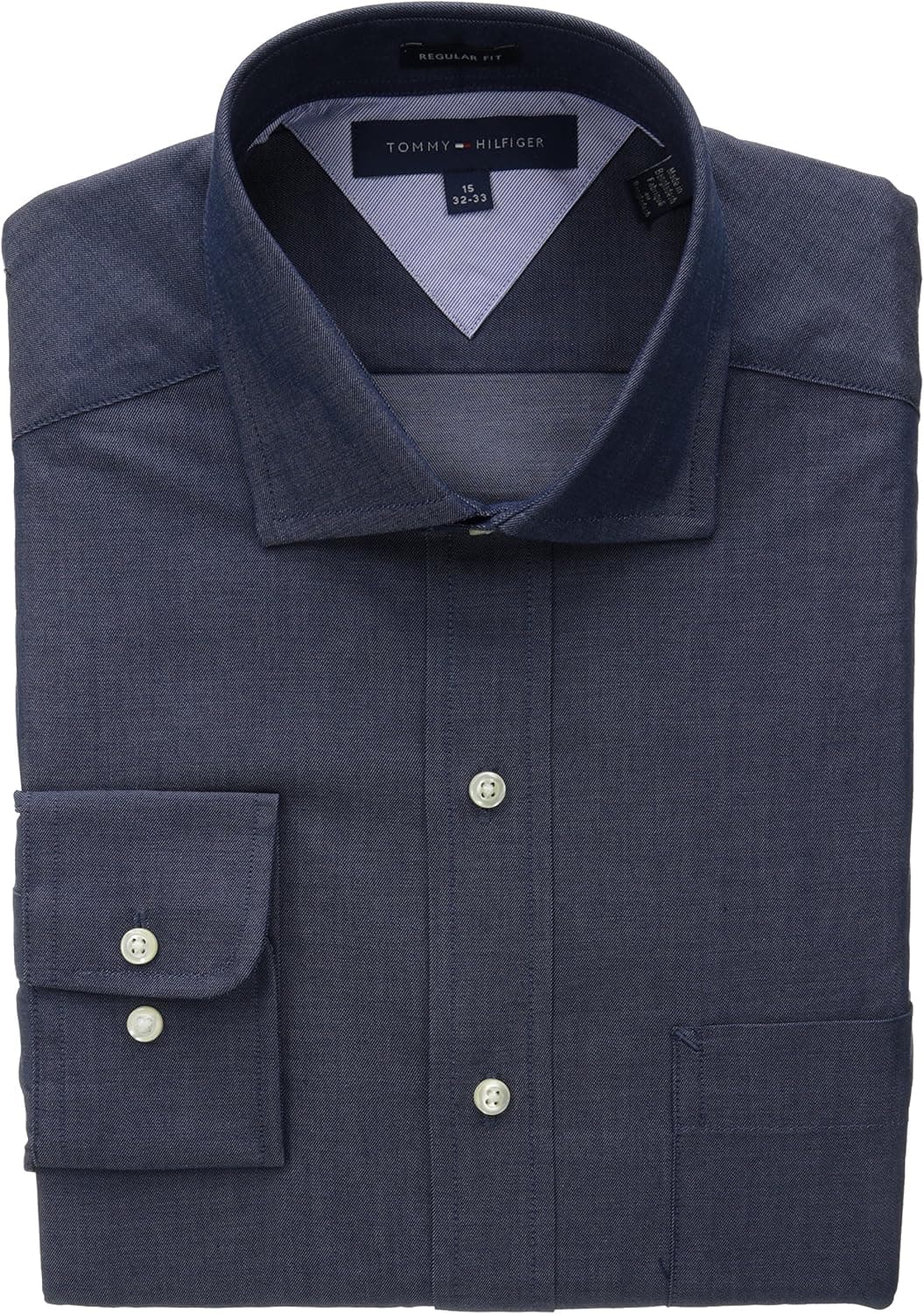 Tommy Hilfiger Men's Regular Fit Chambray Solid