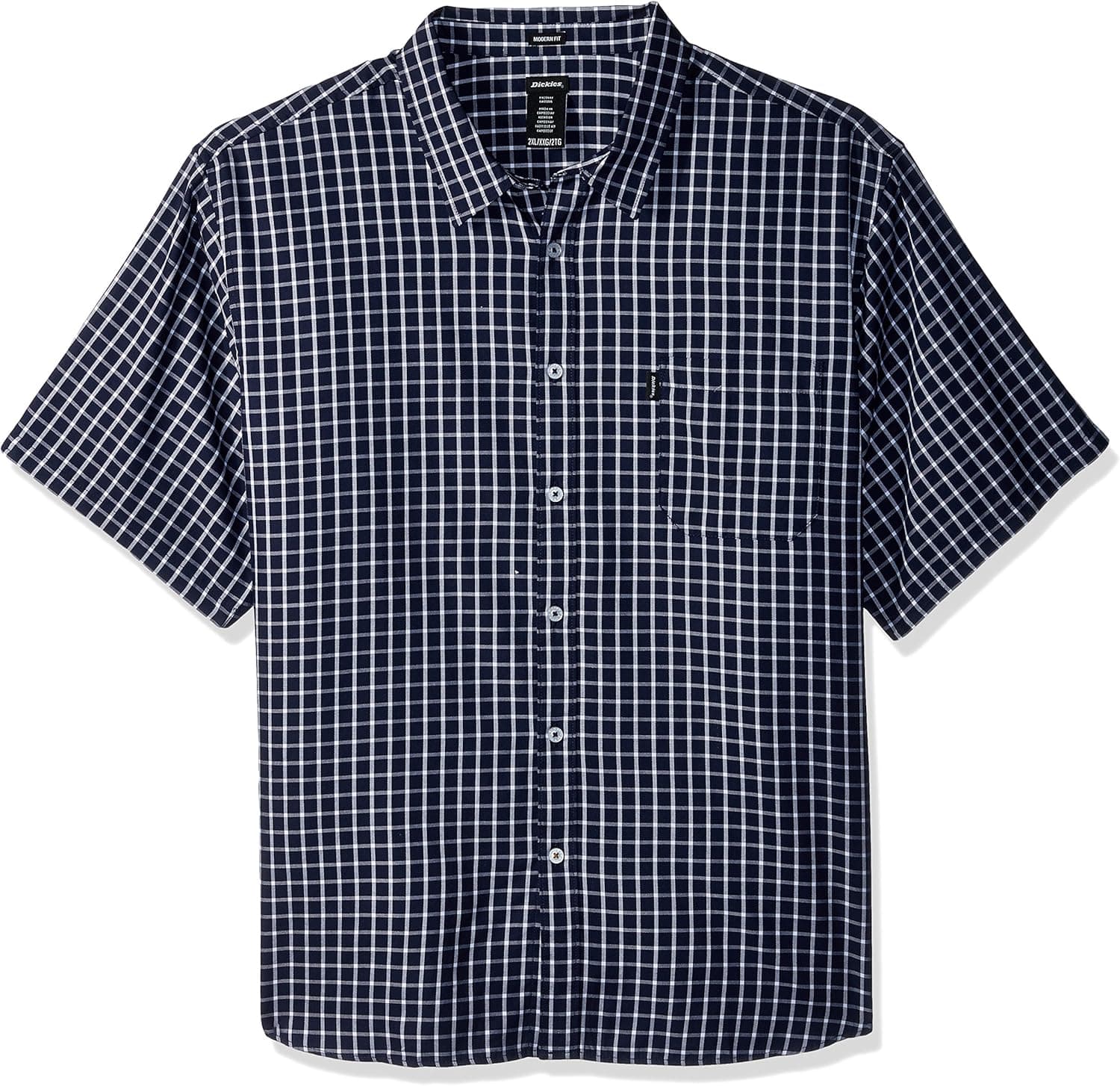 Dickies Men's Modern Fit Yarn Dyed Plaid Short Sleeve Shirt