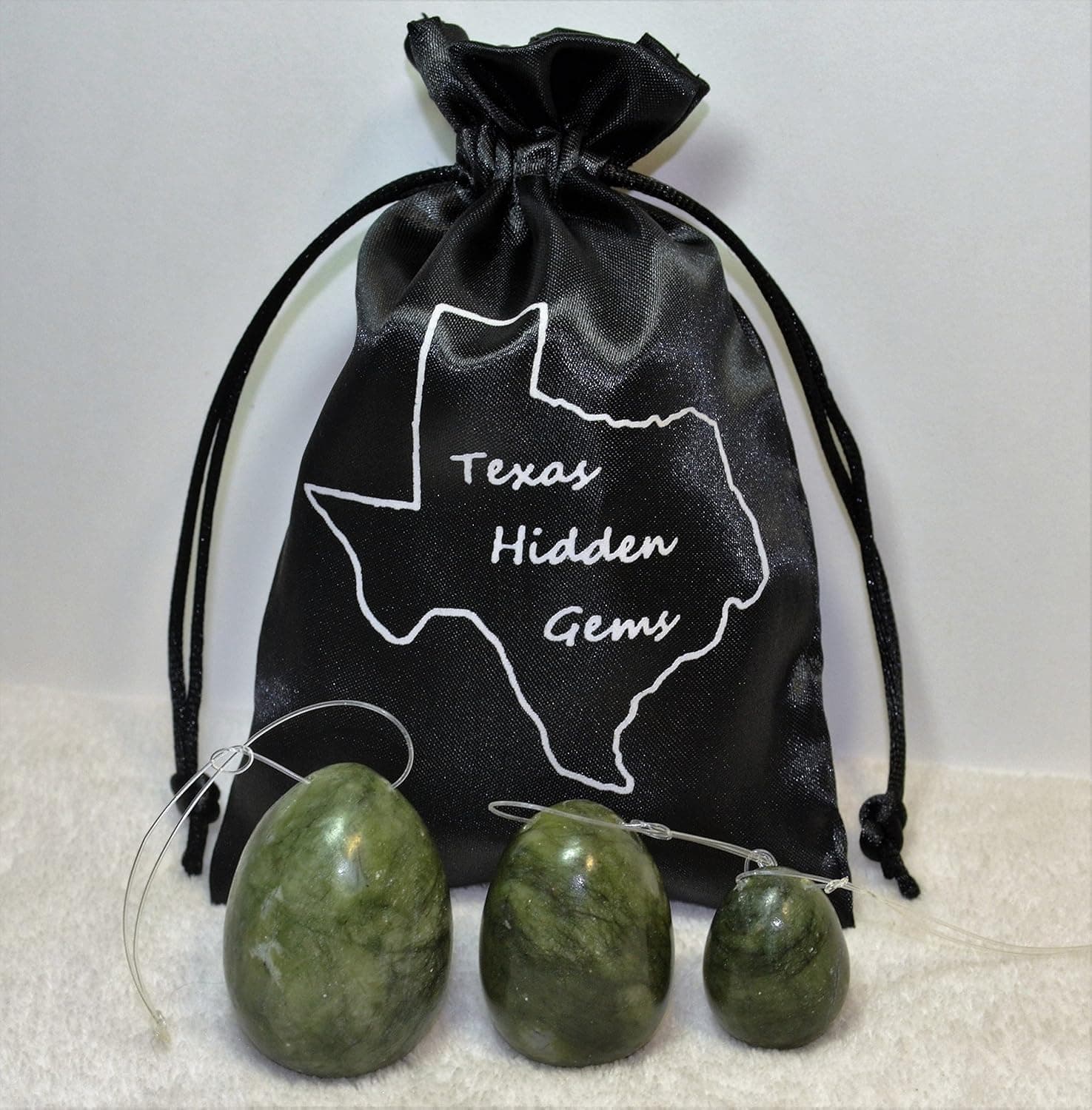 3 Natural Helu Jade Gemstone Yoni Eggs Kegel Pelvic Floor Exercise Weights Ben Wa