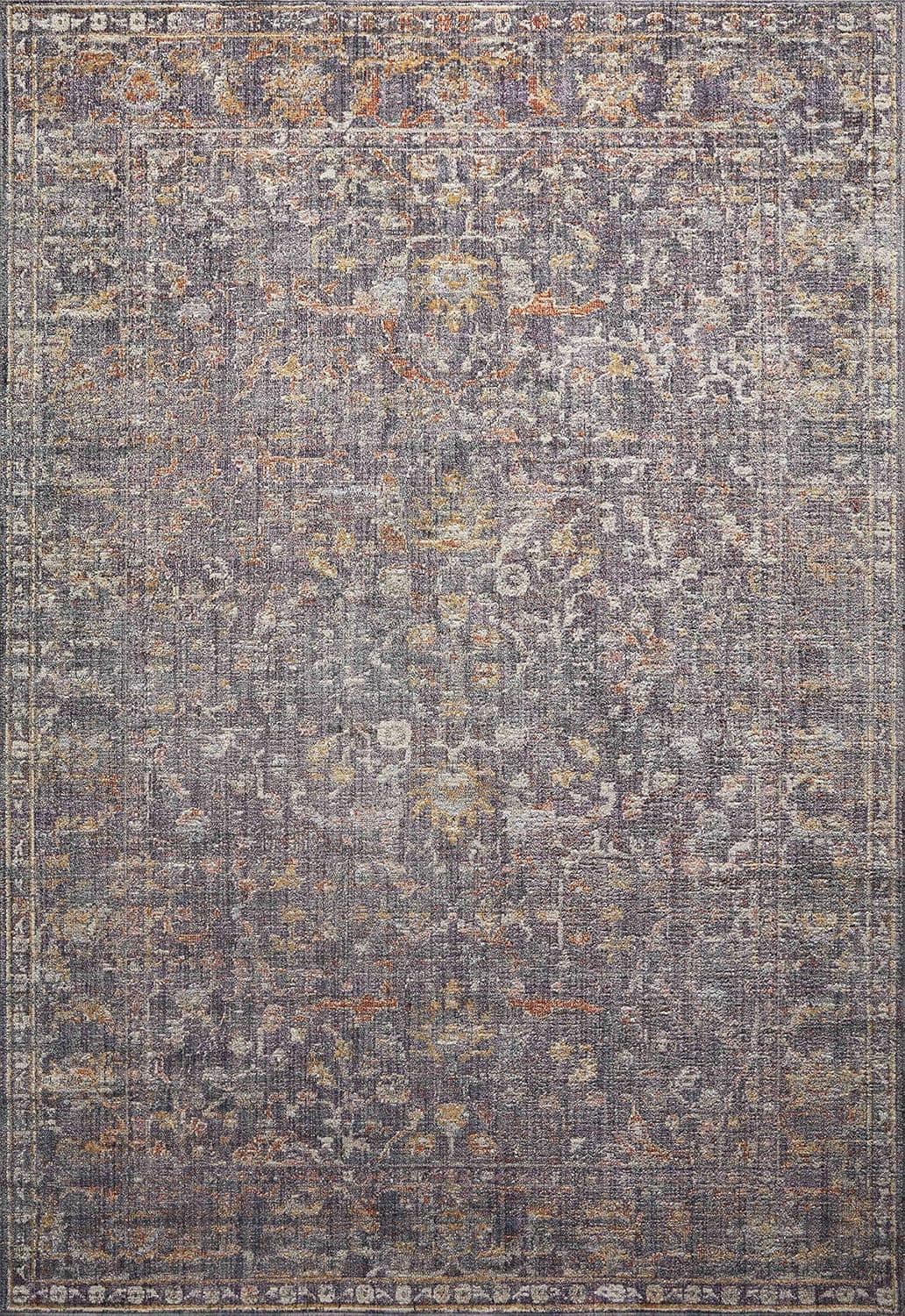 Chris Loves Julia x Loloi Rosemarie Collection ROE-04 Graphite / Multi 6'-3" x 9' Area Rug