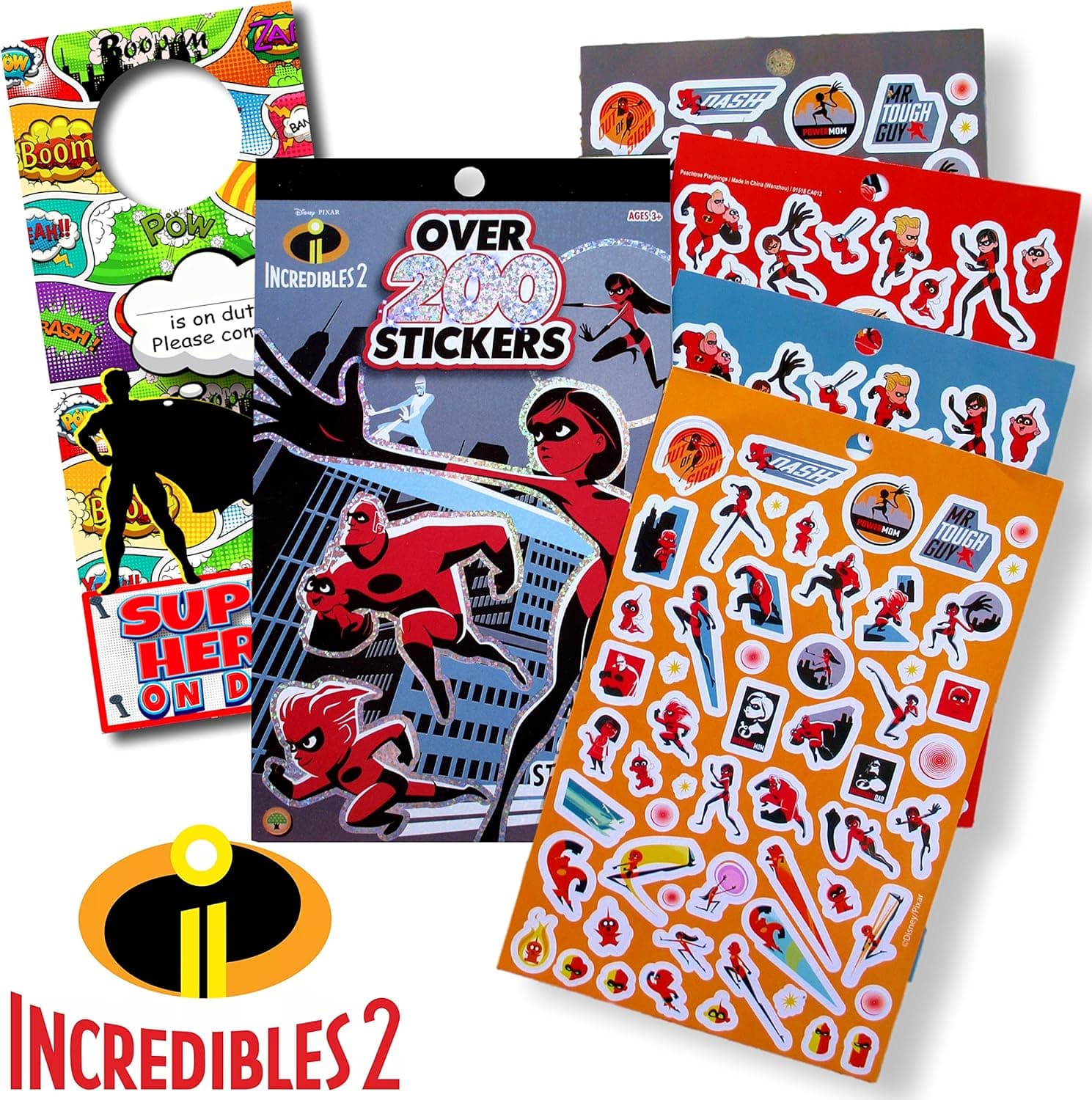 Disney Incredibles 2 Stickers Bundled with Specialty Door Hanger (The Incredibles 2)