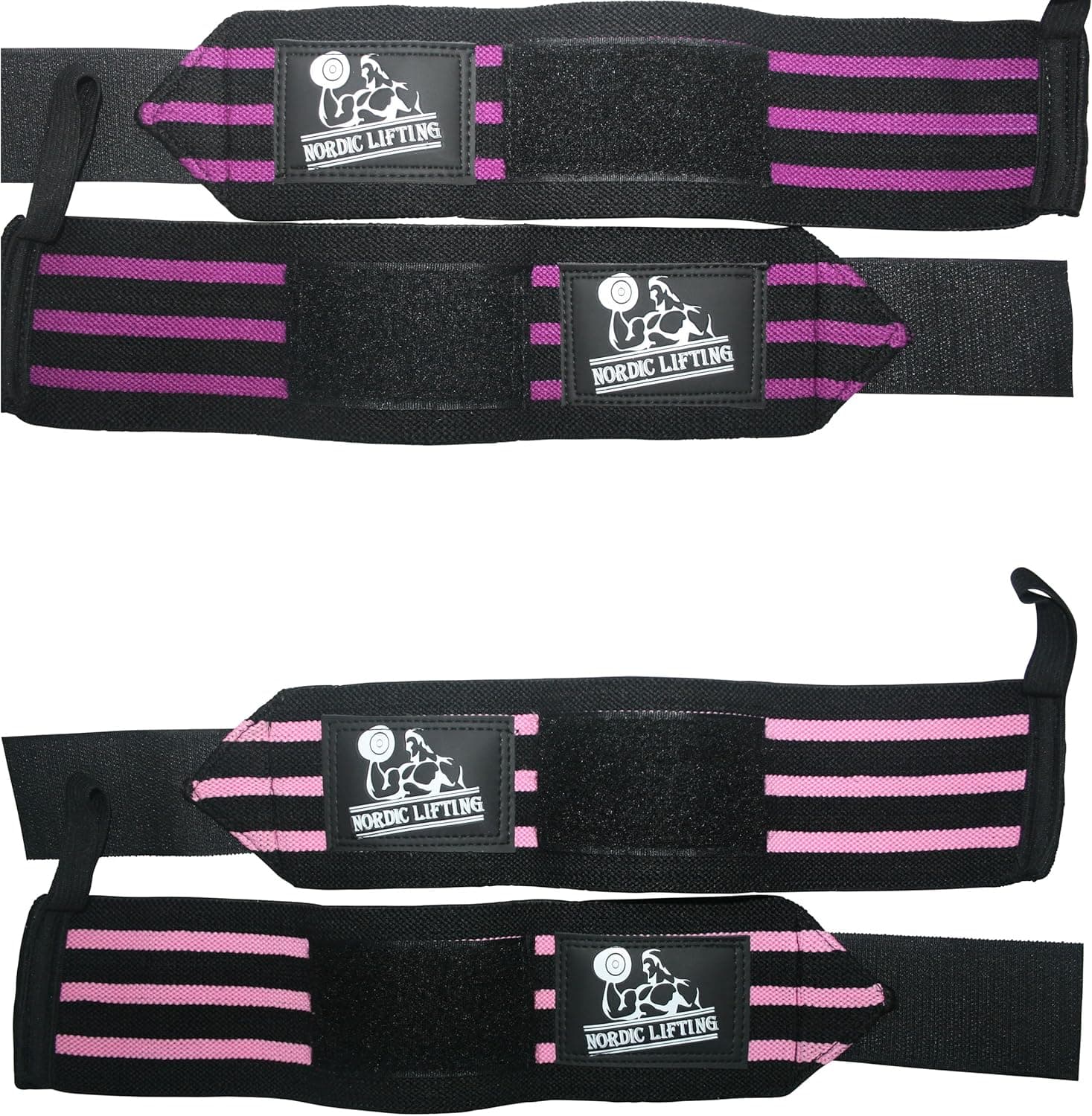 Nordic Lifting Wrist Wraps (2 Pairs/4 Wraps) 14" for Weightlifting | Cross Training | Powerlifting - for Women & Men - Improve Hand Strength & Support During Weight Lifting 1 Year Warranty