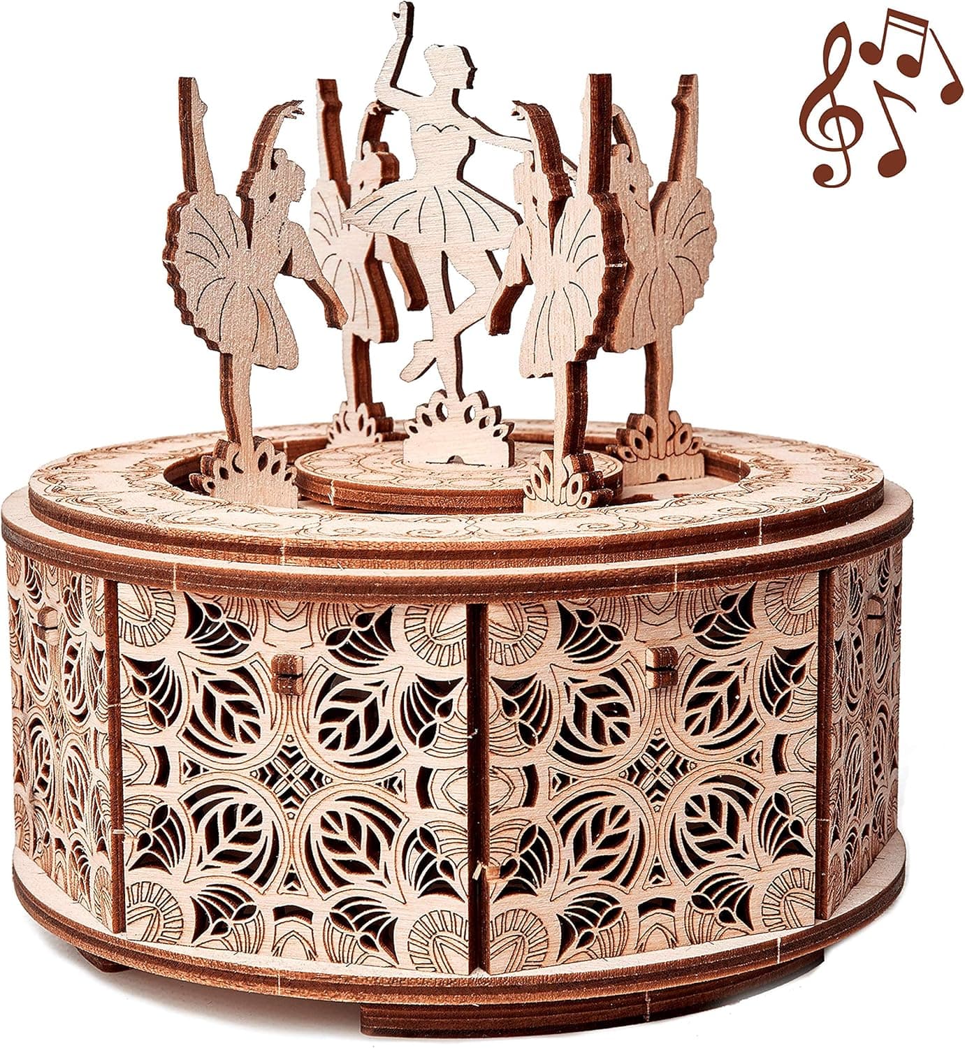 Wood Trick Dancing Ballerina Music Box Kit Swan Lake, DIY Wooden Musical Box Ballerina - 3D Wooden Puzzle, Assembly Toy, Brain Teaser for Adults and Kids