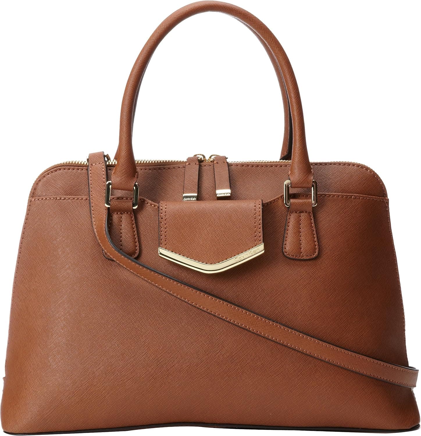 Calvin Klein On My Corner Saffiano Lt Satchel