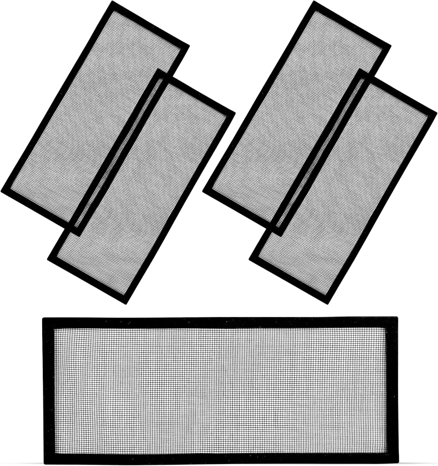 Homponent 4 Pieces Magnetic Screen Cover for Floor Register, Screen/Mesh for Wall, Ceiling, and Floor Air Vent to Catch Debris, Hair, and Insect. (4 x 10 Inch)