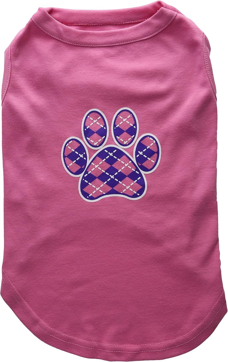 Mirage Pet Products Argyle Paw Purple Screen Print Shirt Bright Pink XL (16)