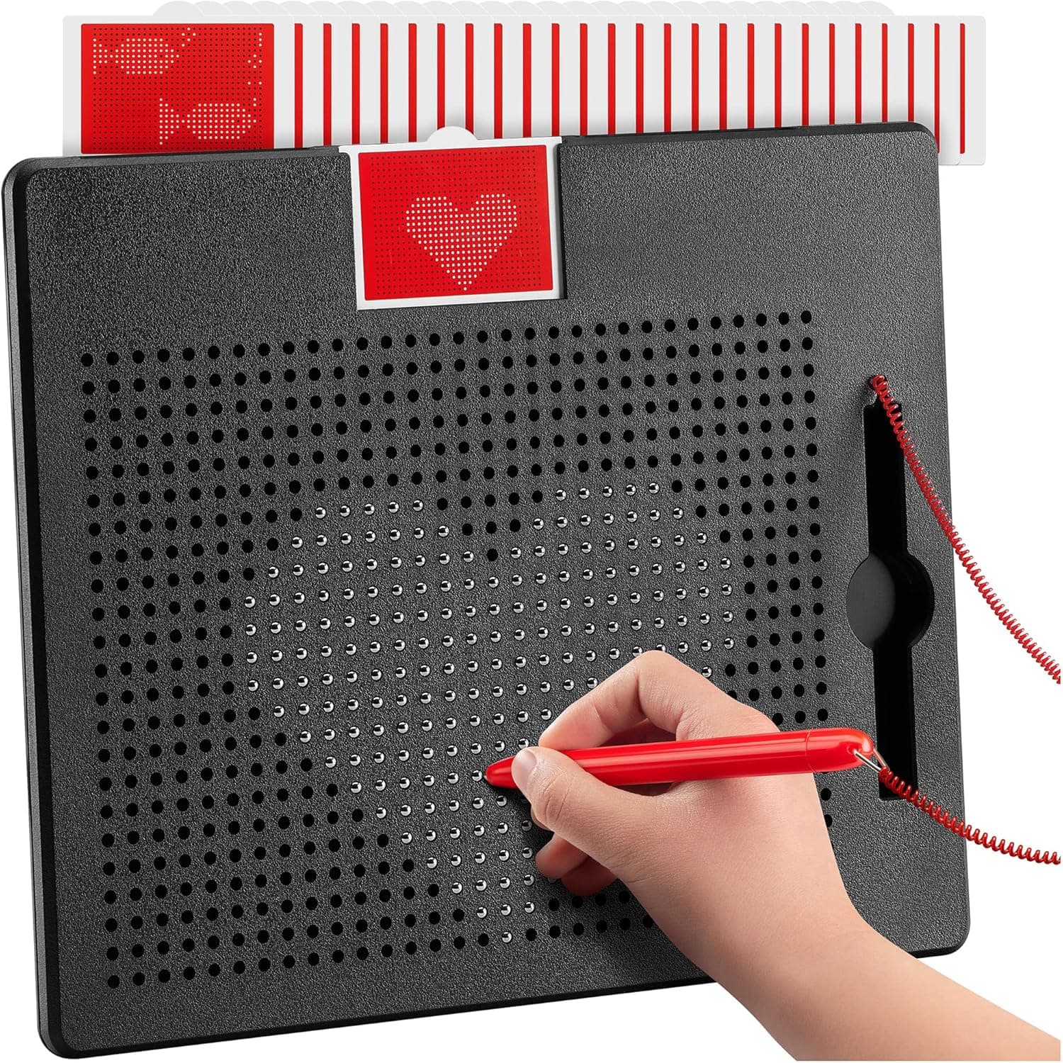 AYNAT FUN Magnetic Drawing Board for Toddlers & Kids with Beads and Drawing Stylus - Toddler Doodle Board & Sketch Toys for Girls & Boys - Airplane & Car Ride Travel Activities for Kids (713 Beads)