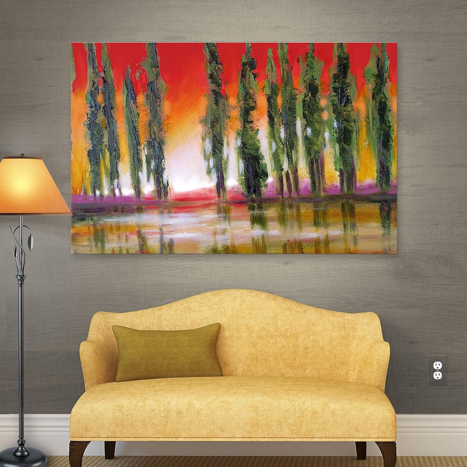 Art Wall 'Tuscan Cypress Sunset' Gallery Wrapped Canvas Art by Susi Franco, 24 by 32-Inch