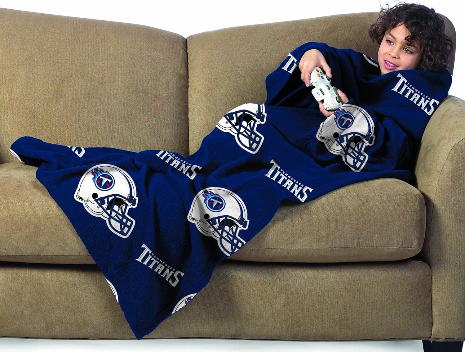 NFL Tennessee Titans Youth Size Comfy Throw Blanket with Sleeves