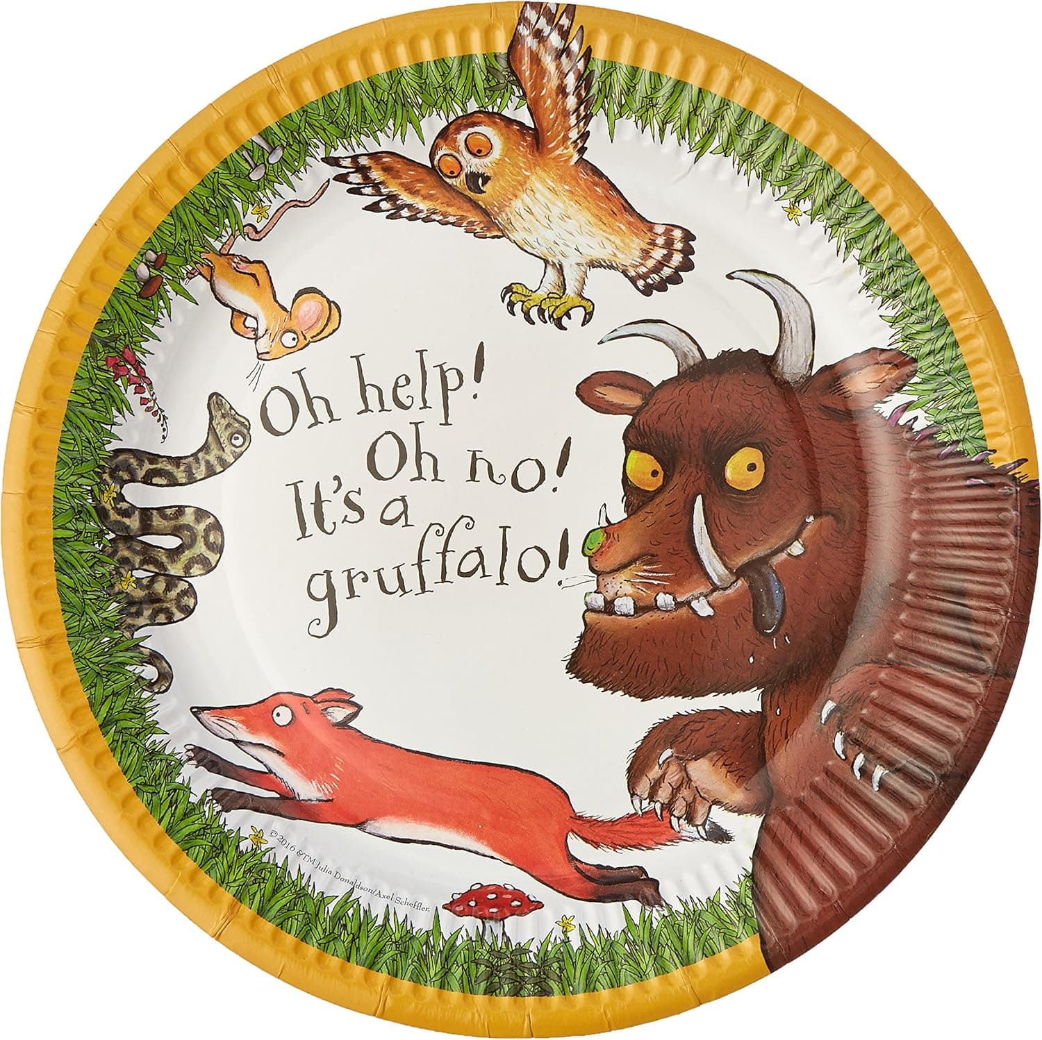Talking Tables The Gruffalo Disposable Plates, 12 count, Multicolor