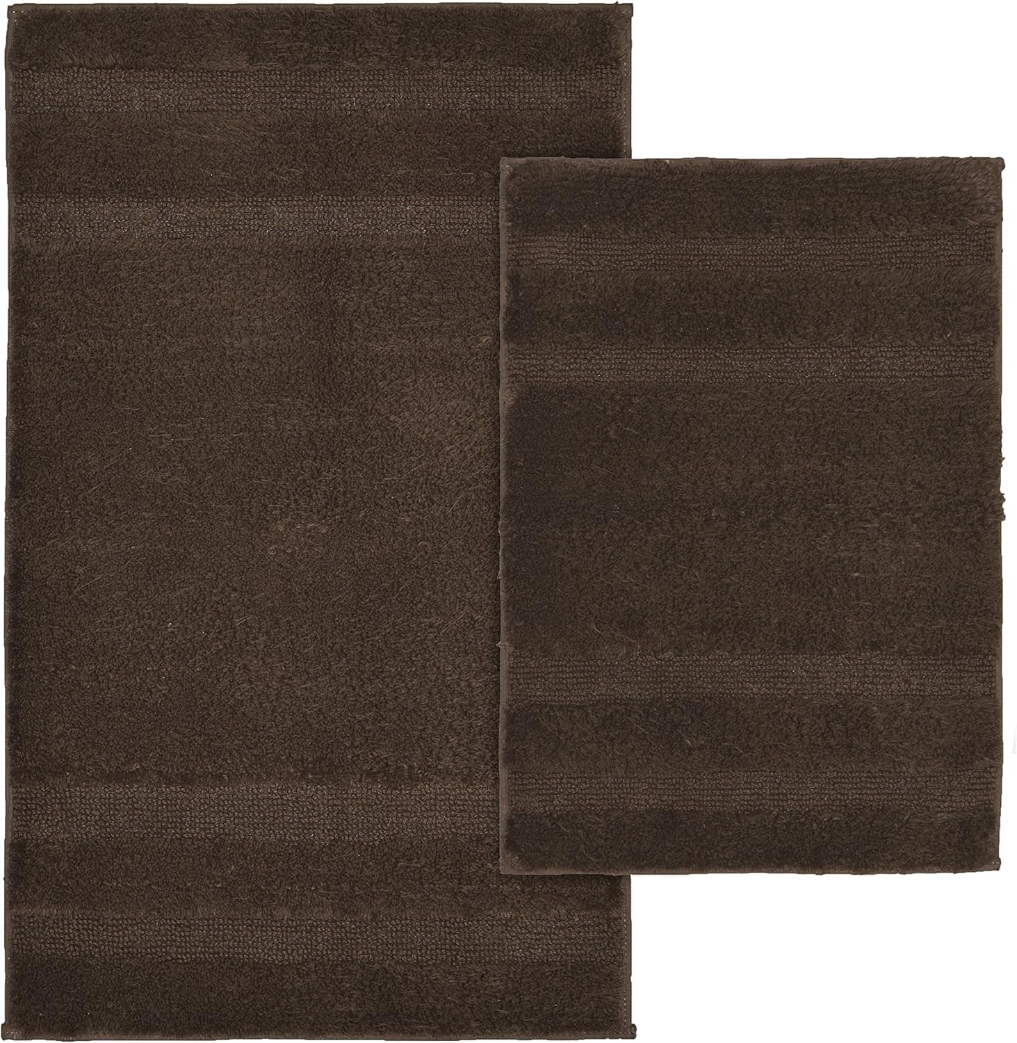Garland Rug 2-Piece Majesty Cotton Washable Rug Set, Chocolate