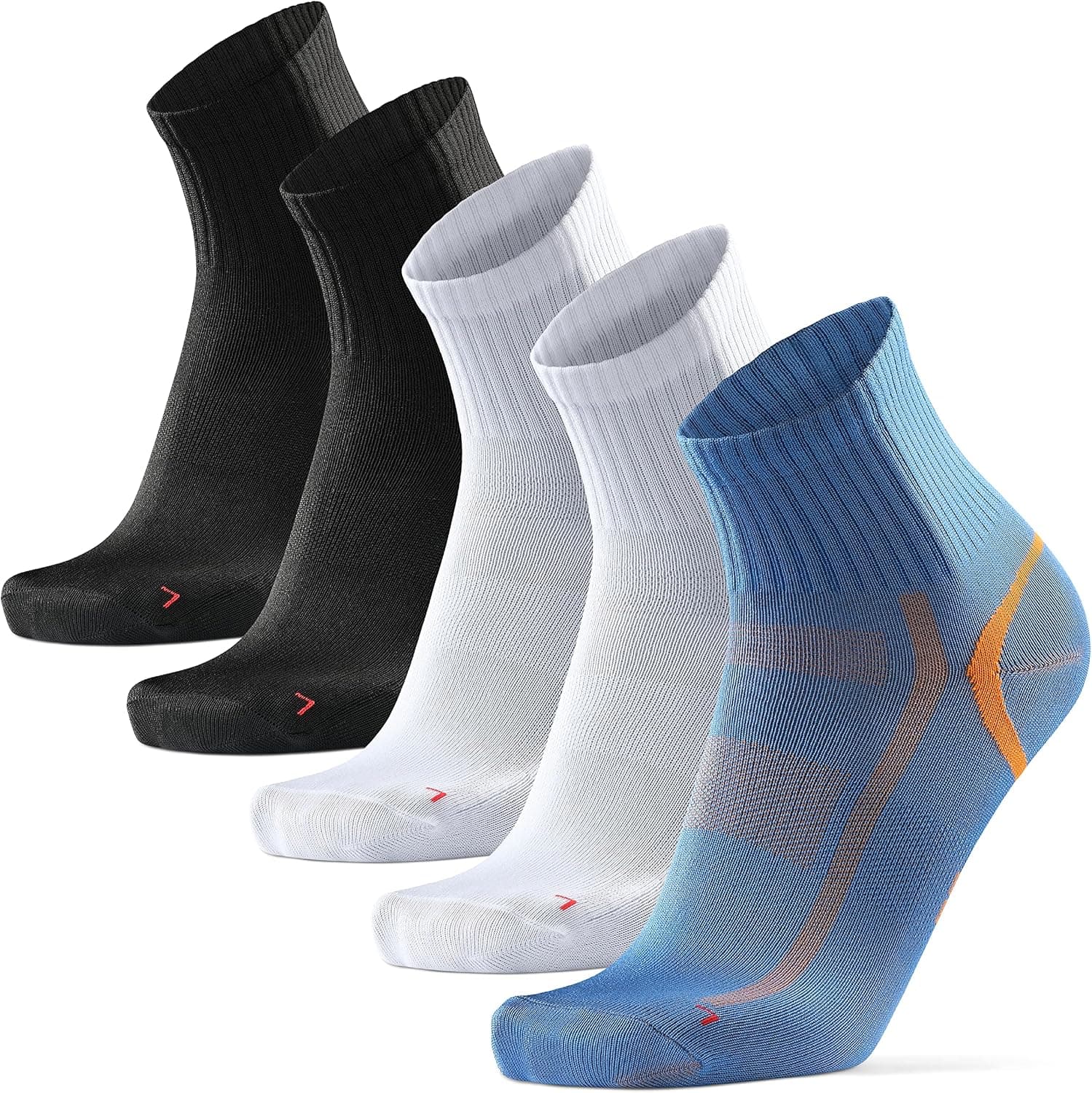 DANISH ENDURANCE 5 Pack Quarter Athletic Socks, Anti-blister for Men & Women