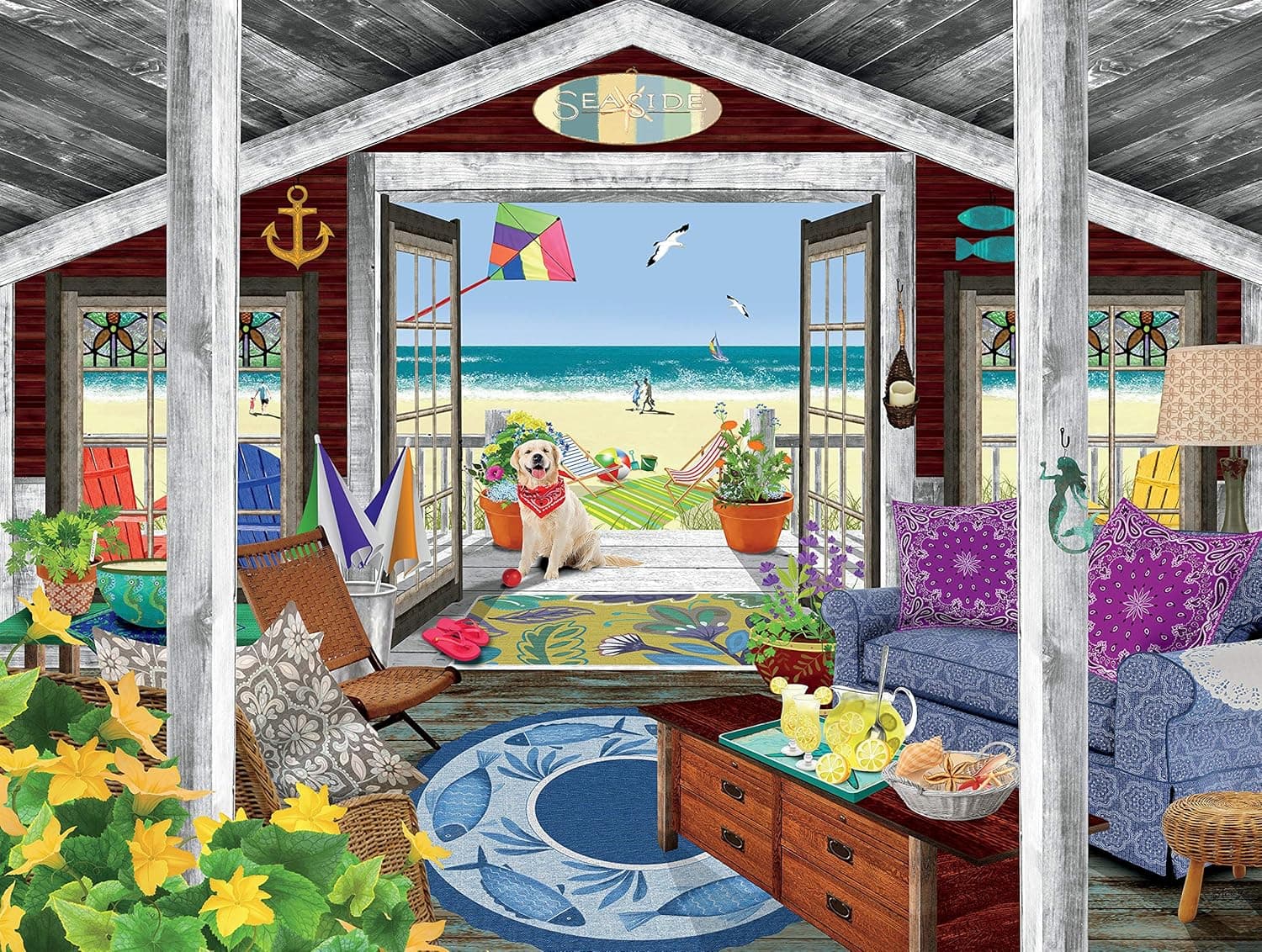 Ceaco - Tracy Flickinger - Beach Cottage - 300 Piece Jigsaw Puzzle