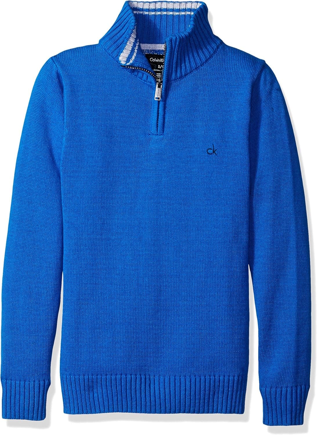 Calvin Klein Boys' Code Stripe Half Zip Sweater