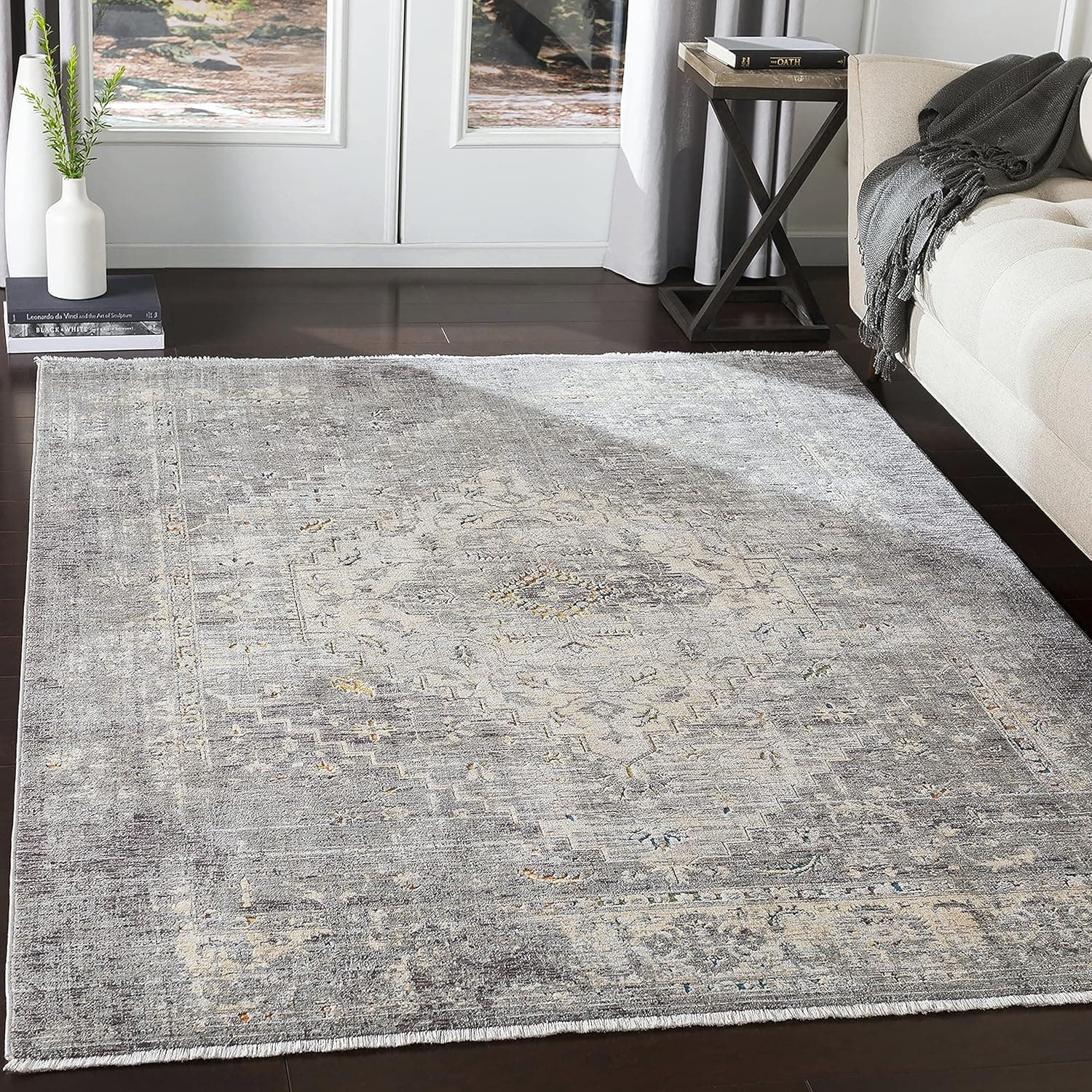 Spruce Digs Kerman Cyrus Medium Grey Area Rug (5' x 8'2'')