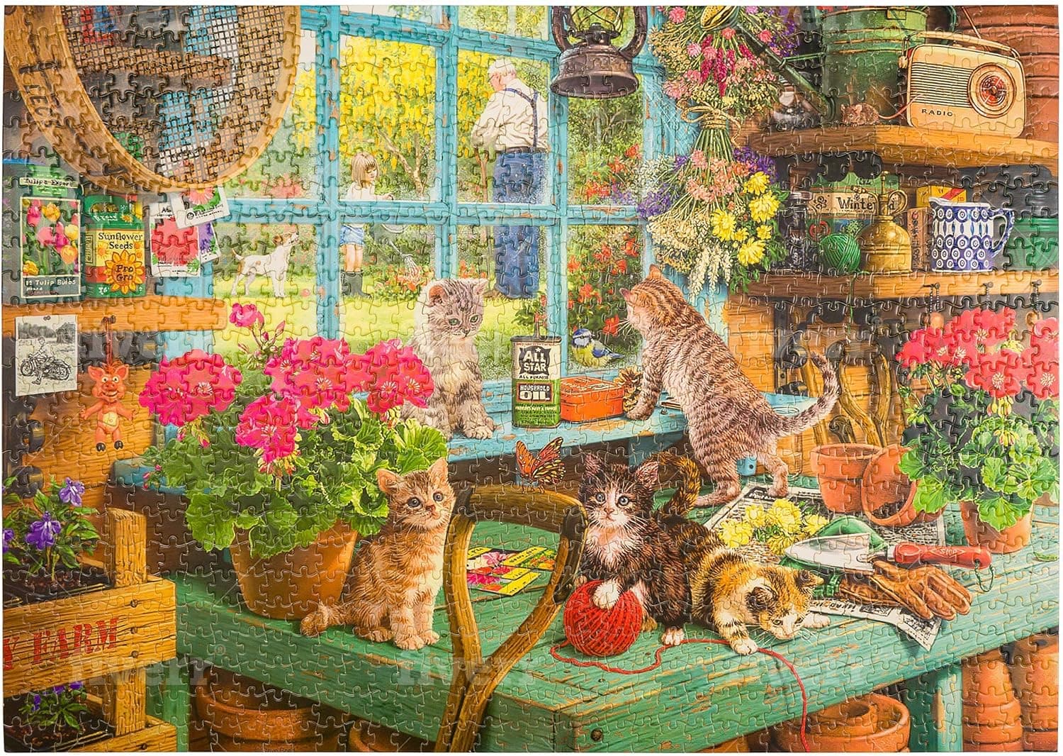 Challenging Afternoon Cat Jigsaw Puzzle for Adults 1000 Piece, Adult Puzzles, Art Puzzle with Vivid Colors for Family Bonding, Stress Relieving Game Toys Jigsaw Puzzle 1000 Pieces for Adults