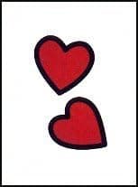 2 Hearts: (Full Size) Temporaray Tattoo