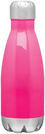 Simply Green Solutions Double Wall Stainless Steel Thermal Travel Bottle, Vacuum Insulated, Copper Lined, 12oz. Capacity - Neon Pink