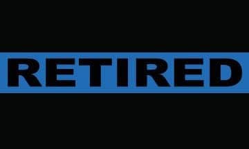 Thin Blue Line RETIRED Reflective Rectangle Decal - 2 x 3 Rectangle
