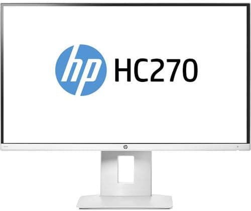 HP HC270CR HCE 27IN 2560X1440-QHD 3M:1-Contrast 12MS-Response VGA/HDMI/DP LED Display W/Pivot/Swivel/TILT-Adjustment Webcam & Speakers White 3YR
