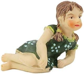 Melody Jane Dollhouse Little Girl Lying Down Green Dress 1:12 People Resin Modern Figure