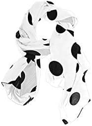 Cooper girl Black White Polka Dot Silk Scarf Shawl Wrap for Women Girls