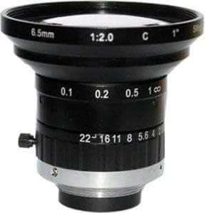 Azure Photonics AZURE-0614MLM 1" 6.5mm F1.4 Manual Focus & Iris C-Mount Lens, 2 Megapixel Rated